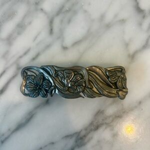 Seagull Pewter 1989 Floral Hair Barrette
